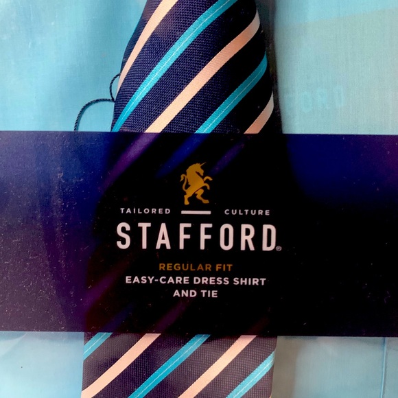 Stafford Easy Care Dress Shirt & Tie - Regular Fit - Picture 2 of 3